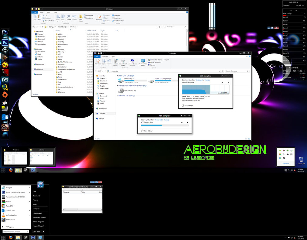 AeroByDesign For Windows 8 - тема в стиле windows 8