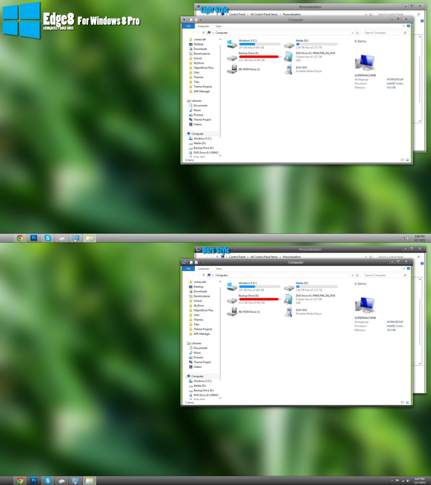 Edge8 Next Generation For Windows 8 Pro - тем windows 8 для windows xp 