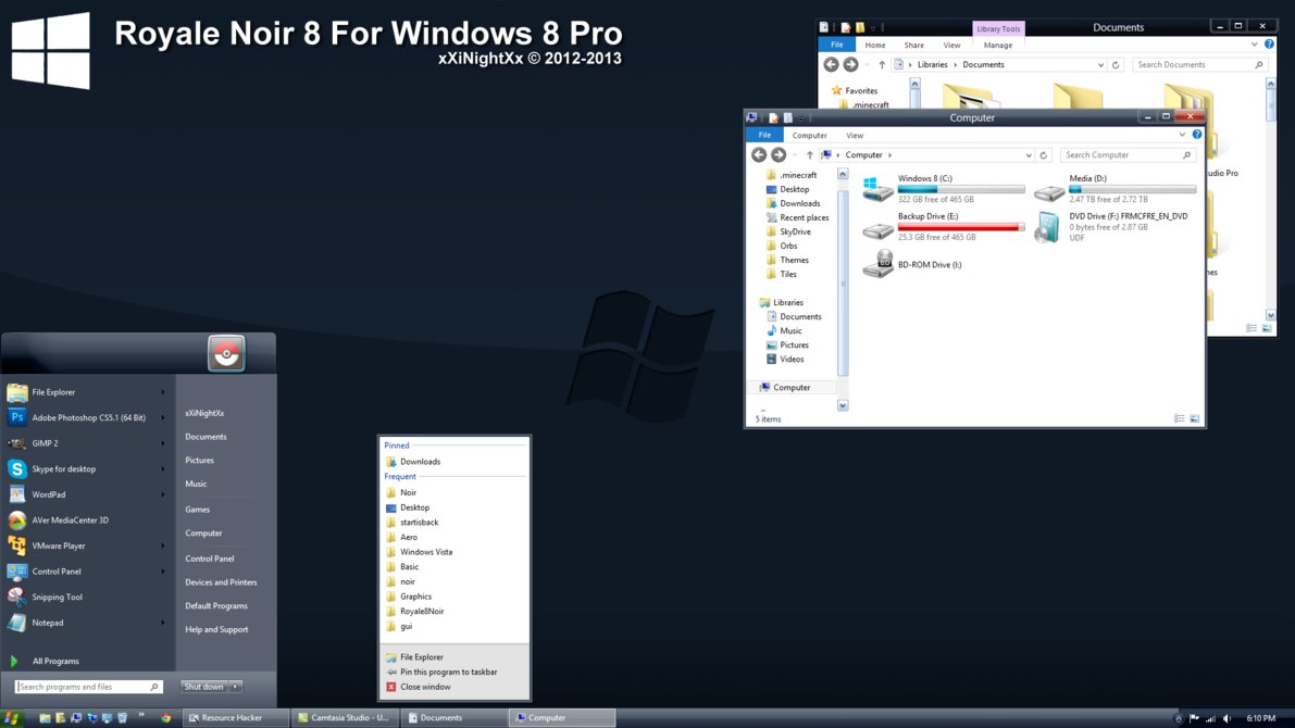 Royale Noir 8 For Windows 8 Pro - темы под windows 8 