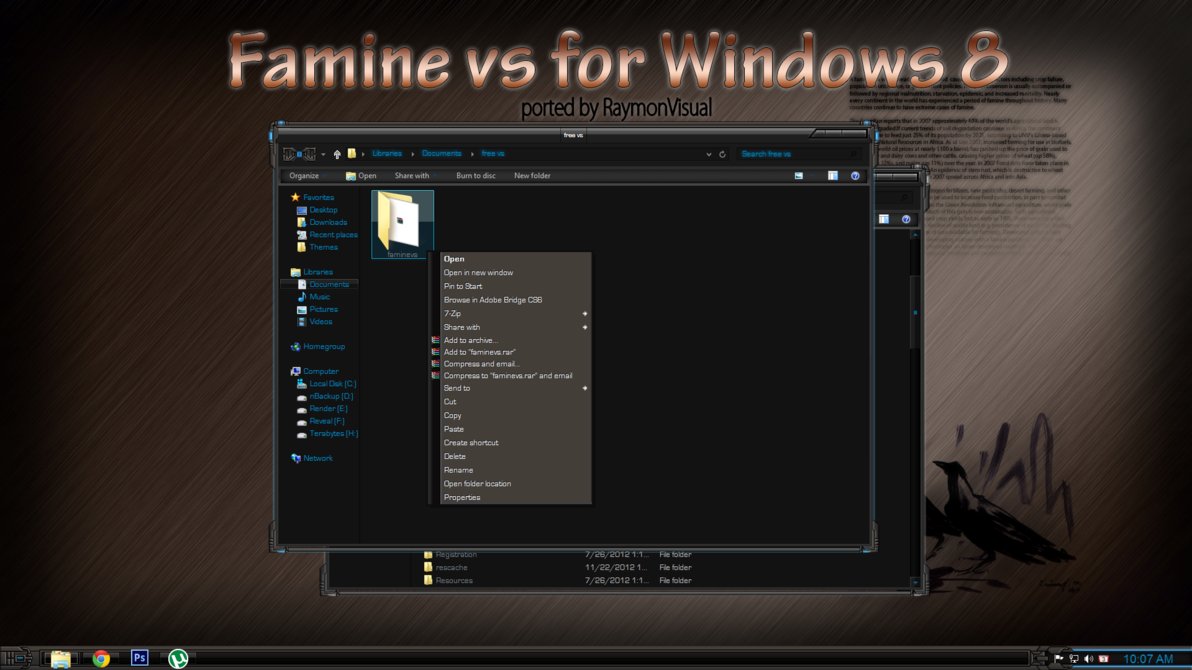 FAMINE vs port (free) for Windows8 - классическая тема windows 8 